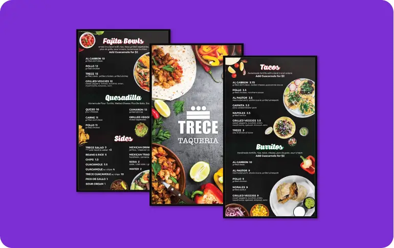 menu designing services UAE